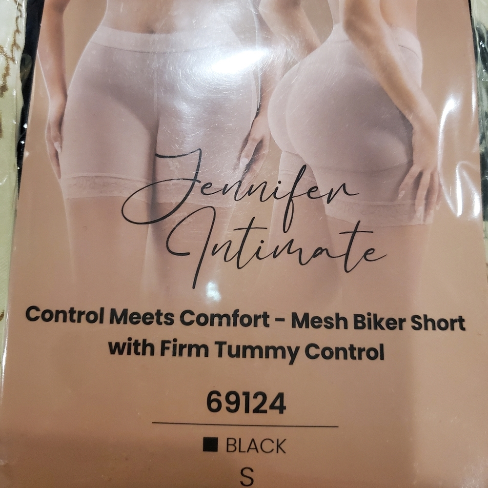 Black Mesh Biker Short With Firm Tummy Control